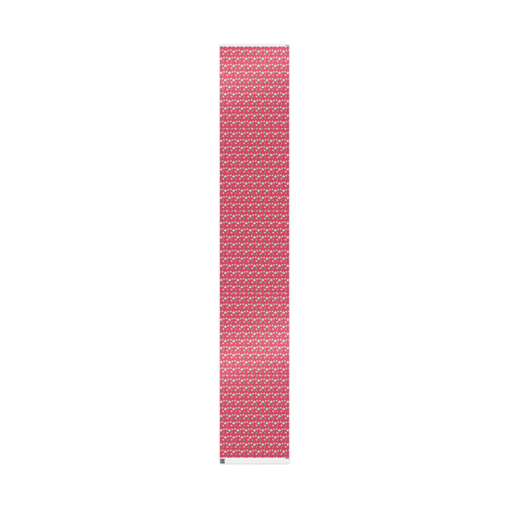 Greetings Christmas Ornaments Pink Retro Style Christmas Holiday Gift Wrap Paper - Glossy Or Matte