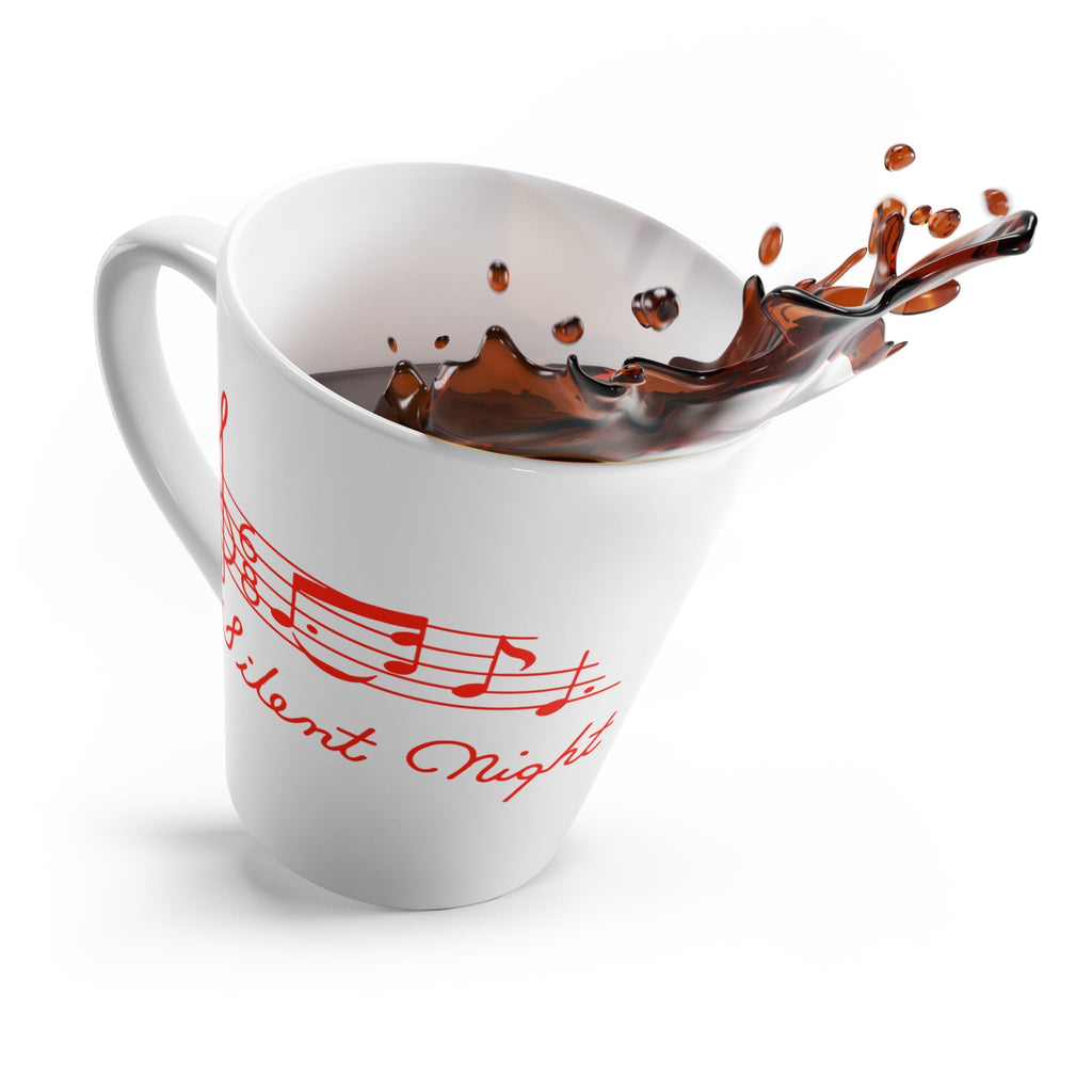 Silent Night Music Mid Century Retro Christmas Print Latte Coffee Mug
