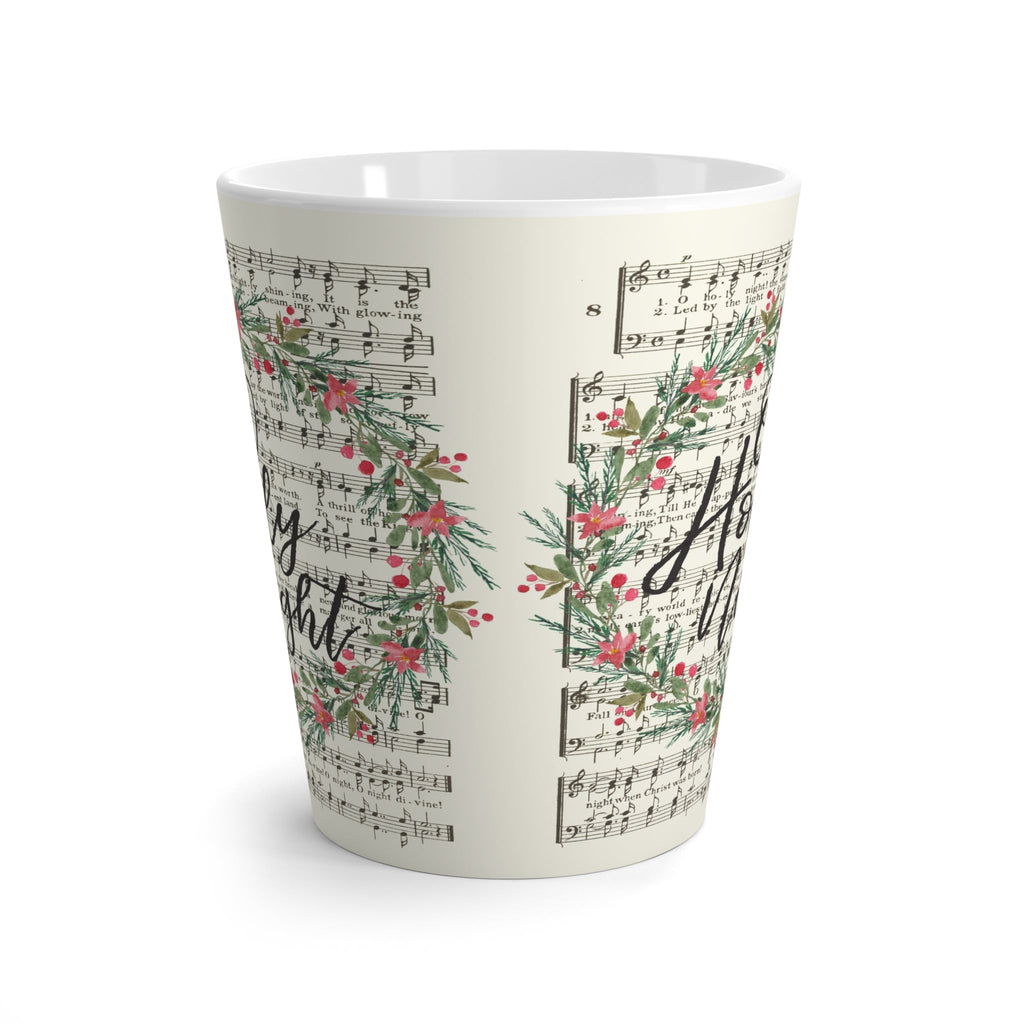 O Holy Night Sheet Music Christmas Wreath Retro Christmas Print Latte Coffee Mug