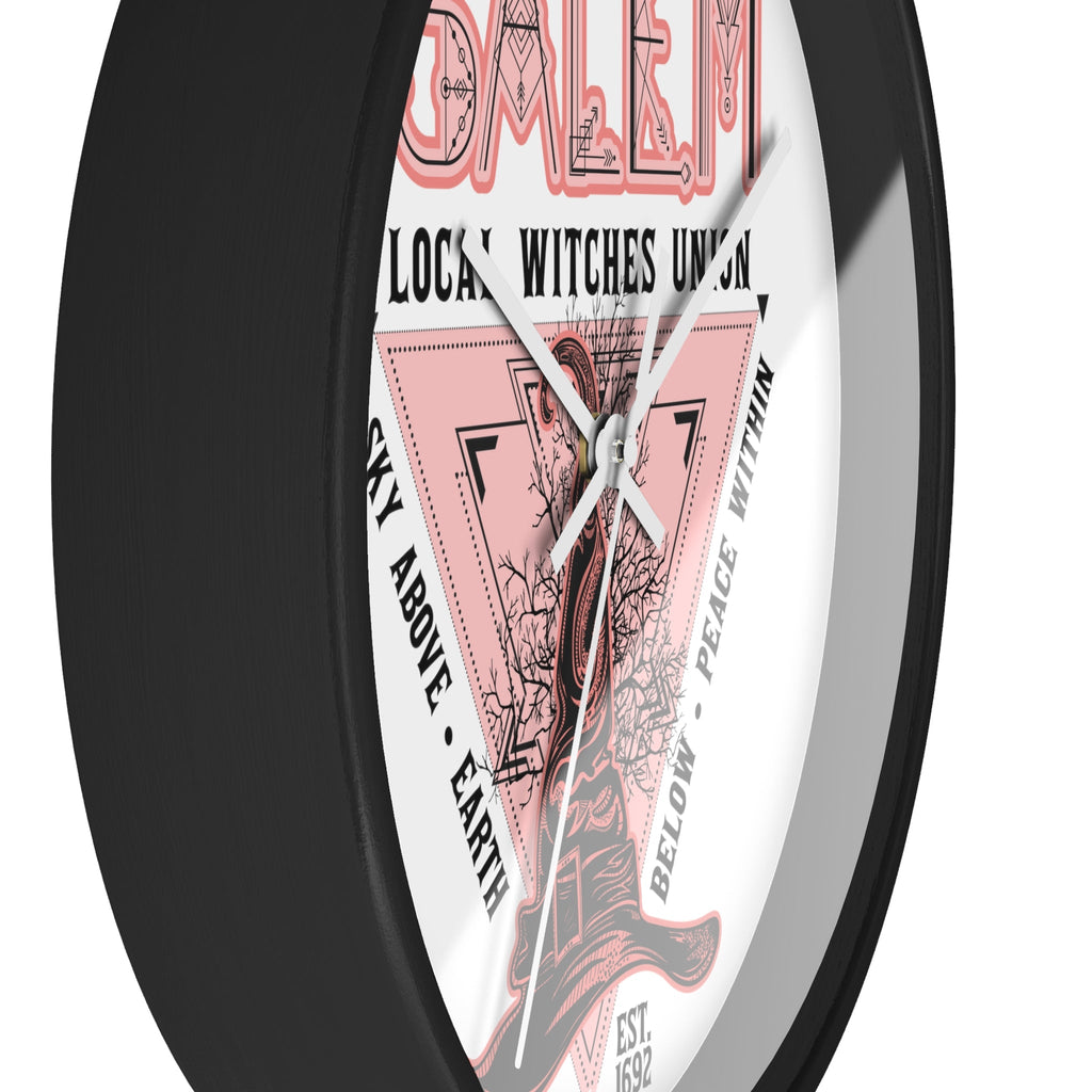 Salem Witches Union Halloween Fall Print Decor Wall Clock