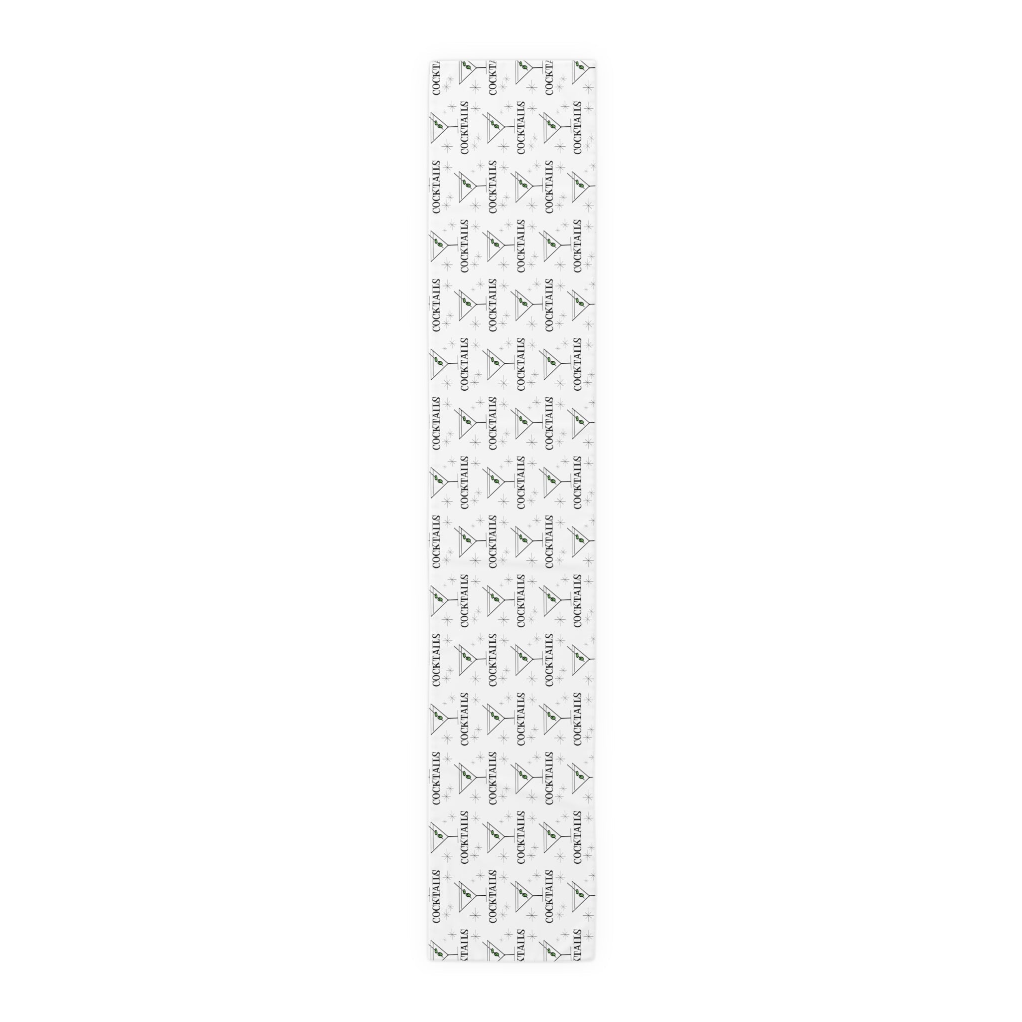Martini Cocktails Atomic Mid Century Retro Style Print Cotton Poly Table Runner