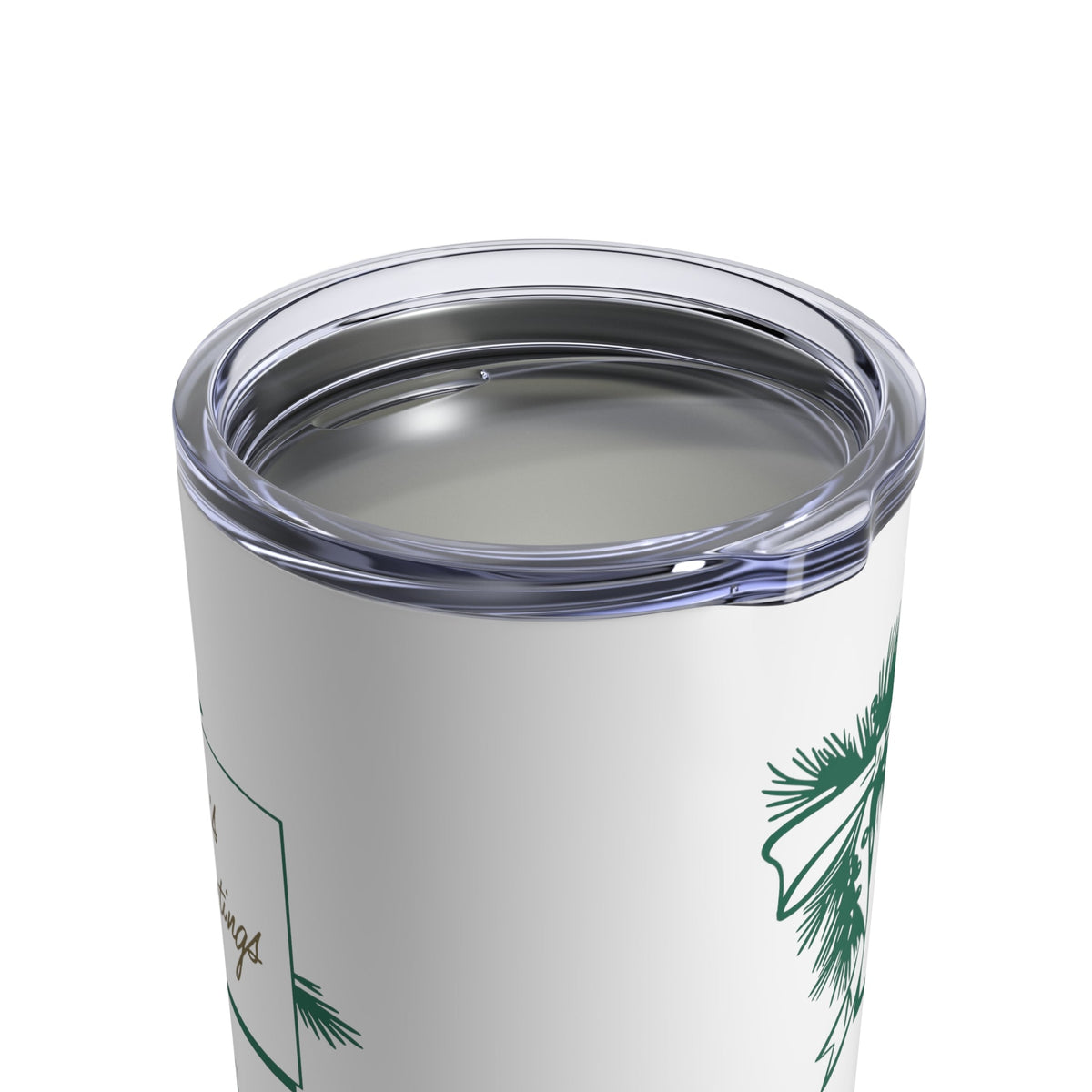 Season's Greetings Holly Mid Century Retro Christmas Print Stainless Steel Tumbler 10oz