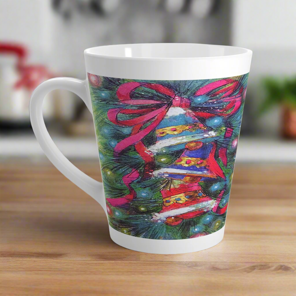 Christmas Bells Mod Retro Latte Coffee Mug