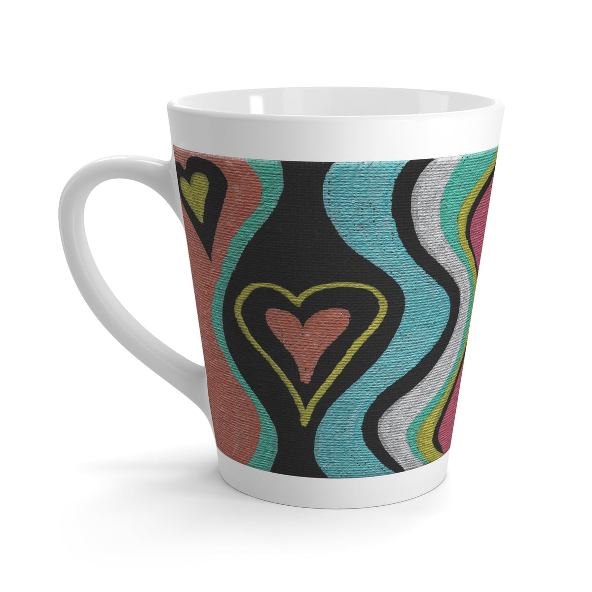 Love Finds A Way - Original Artwork by Caden Caraco on 12oz Ceramic Latte Mug