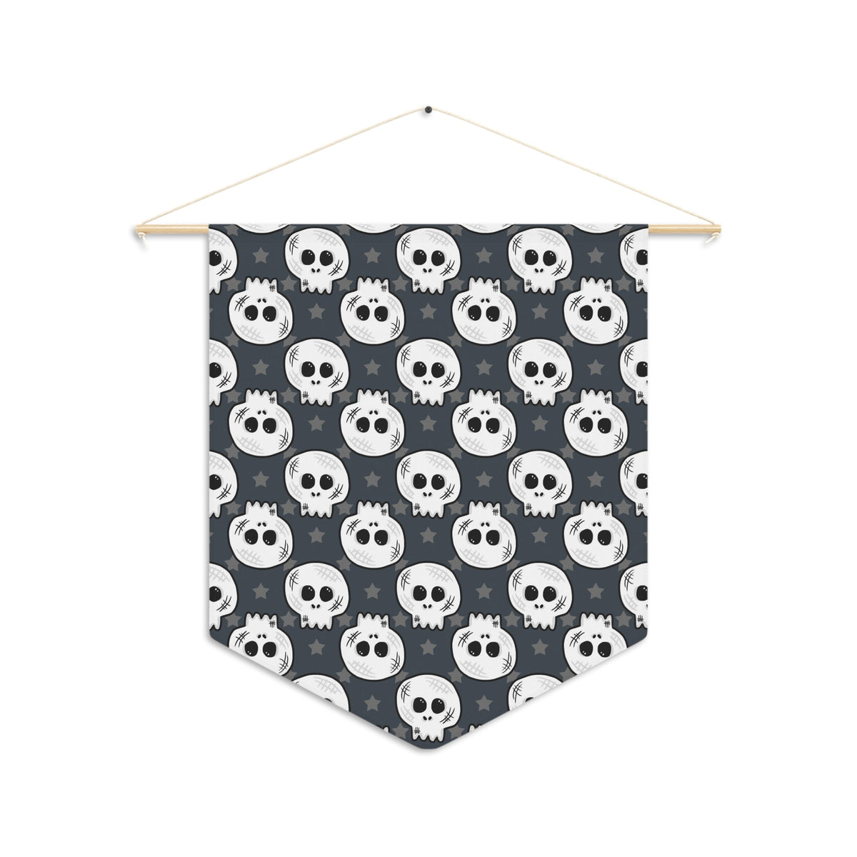 Skulls And Stars Halloween Decor Print Wall Hanging Banner Flag