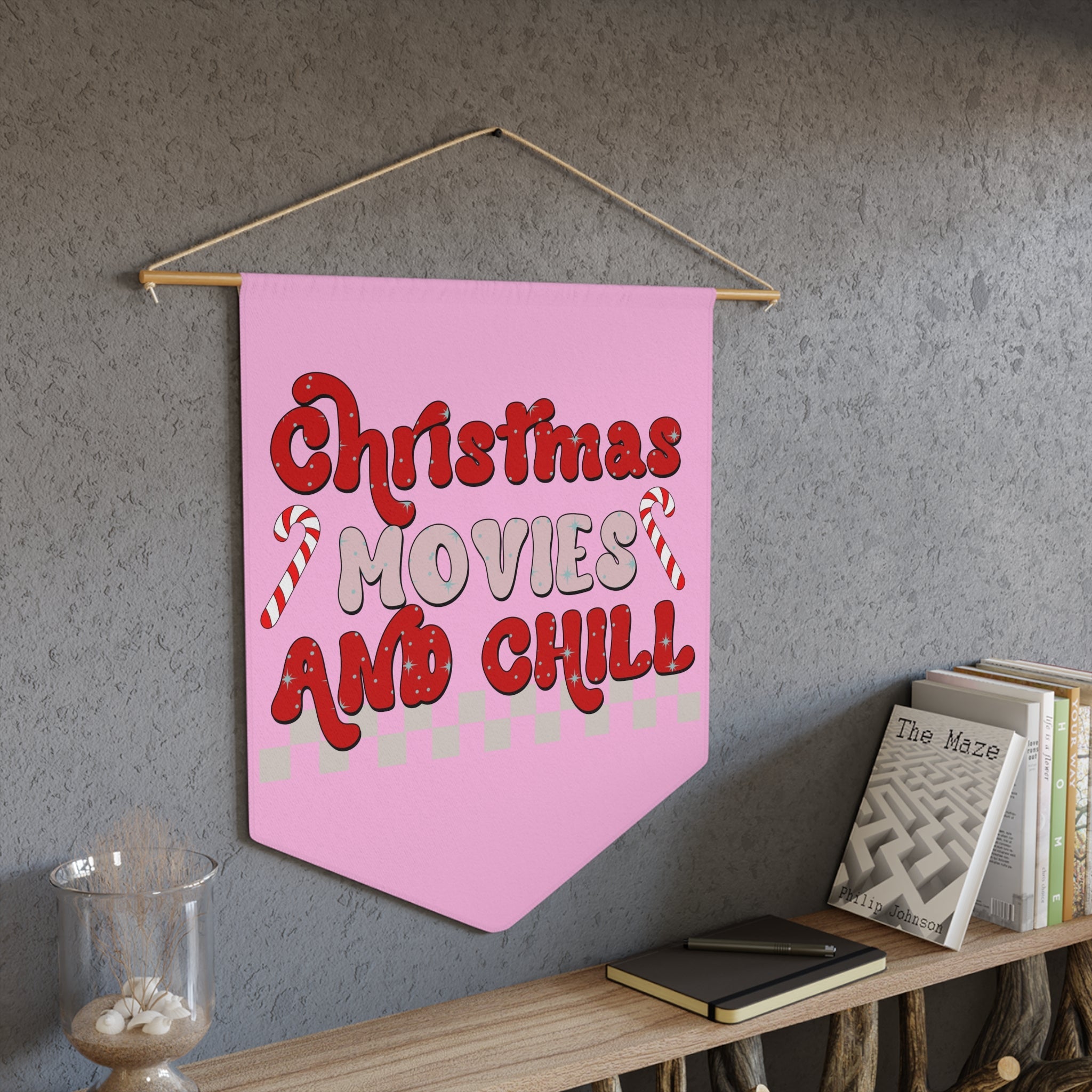Christmas Movies And Chill Christmas Print Wall Hanging Banner Flag