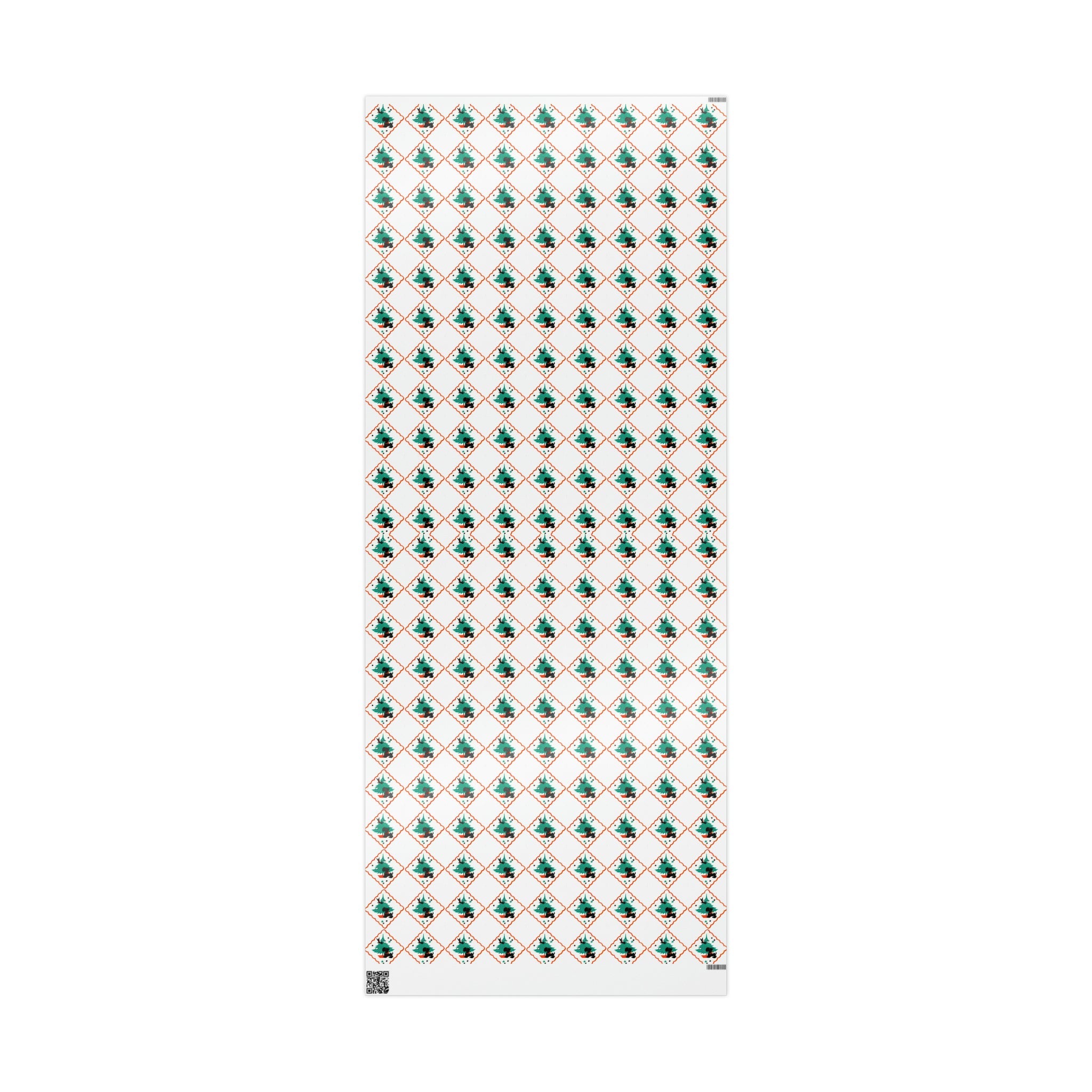 Christmas Scottie Blackbird Tree Mid Century Retro Christmas Print Holiday Gift Wrap Paper - Glossy Or Matte