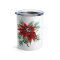 Christmas Poinsettia Vintage Retro Christmas Print Stainless Steel Tumbler 10oz
