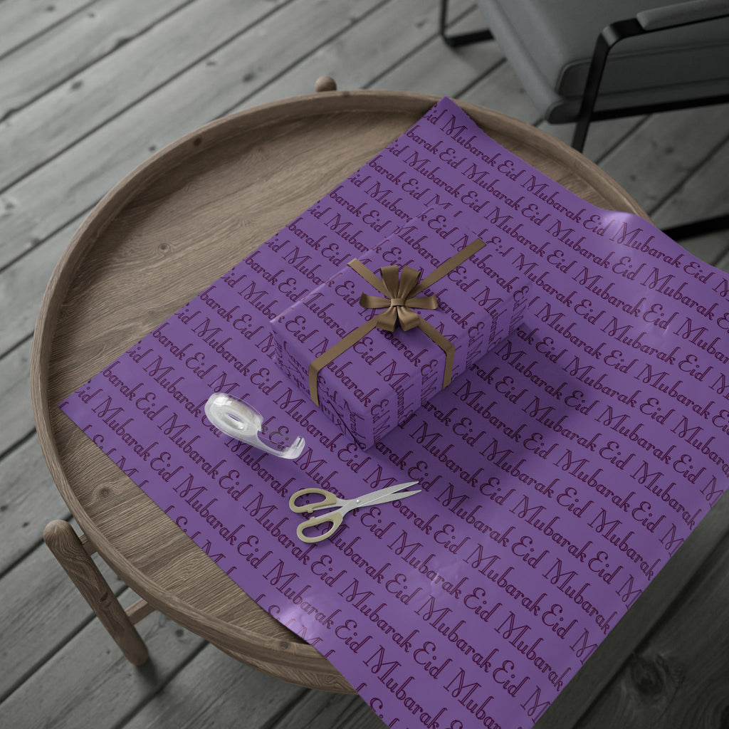 Eid Mubarak Purple Holiday Gift Wrap Paper - Glossy Or Matte
