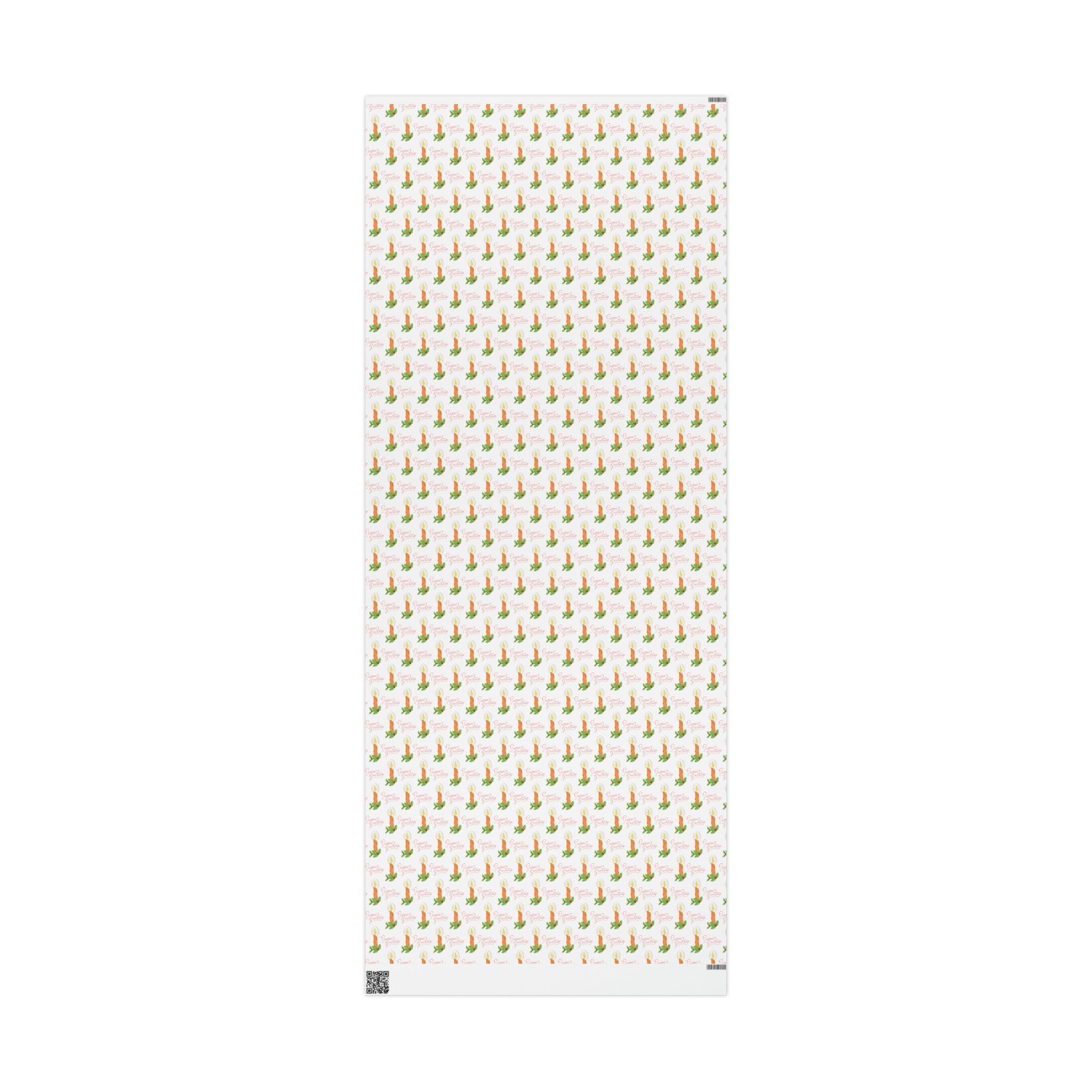 Season's Greetings Christmas Candle With Holly Retro Style Christmas Print Holiday Gift Wrap Paper - Glossy Or Matte