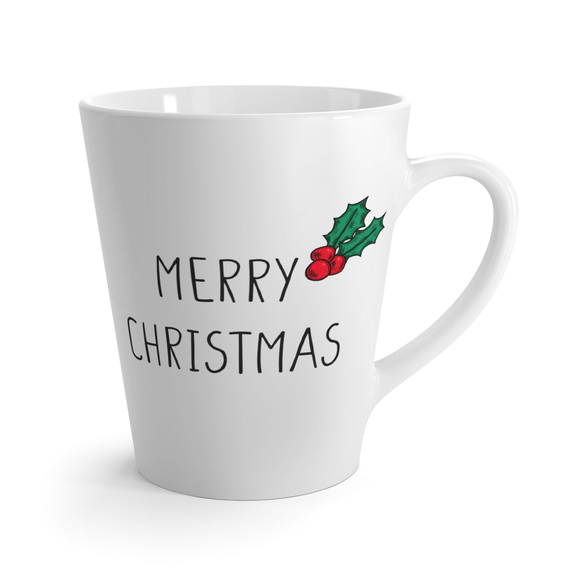 Merry Christmas Holly Latte Mug