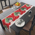 Christmas Tree Hat Lady 50s Mid Century Retro Christmas Print Home Decor Cotton Poly Table Runner