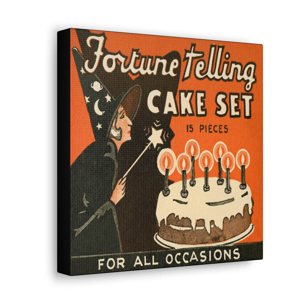 Fortune Telling Cake Set Retro Vintage Halloween Print Canvas Gallery Wrap