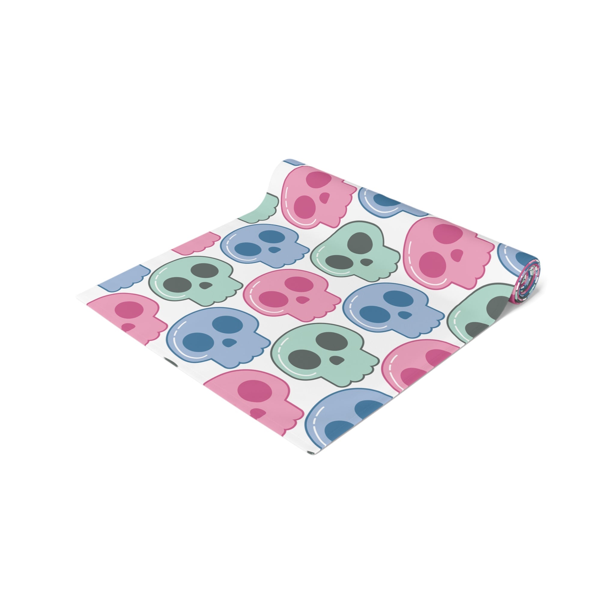 Pastel Goth Cute Halloween Skulls Home Decor Cotton Poly Table Runner