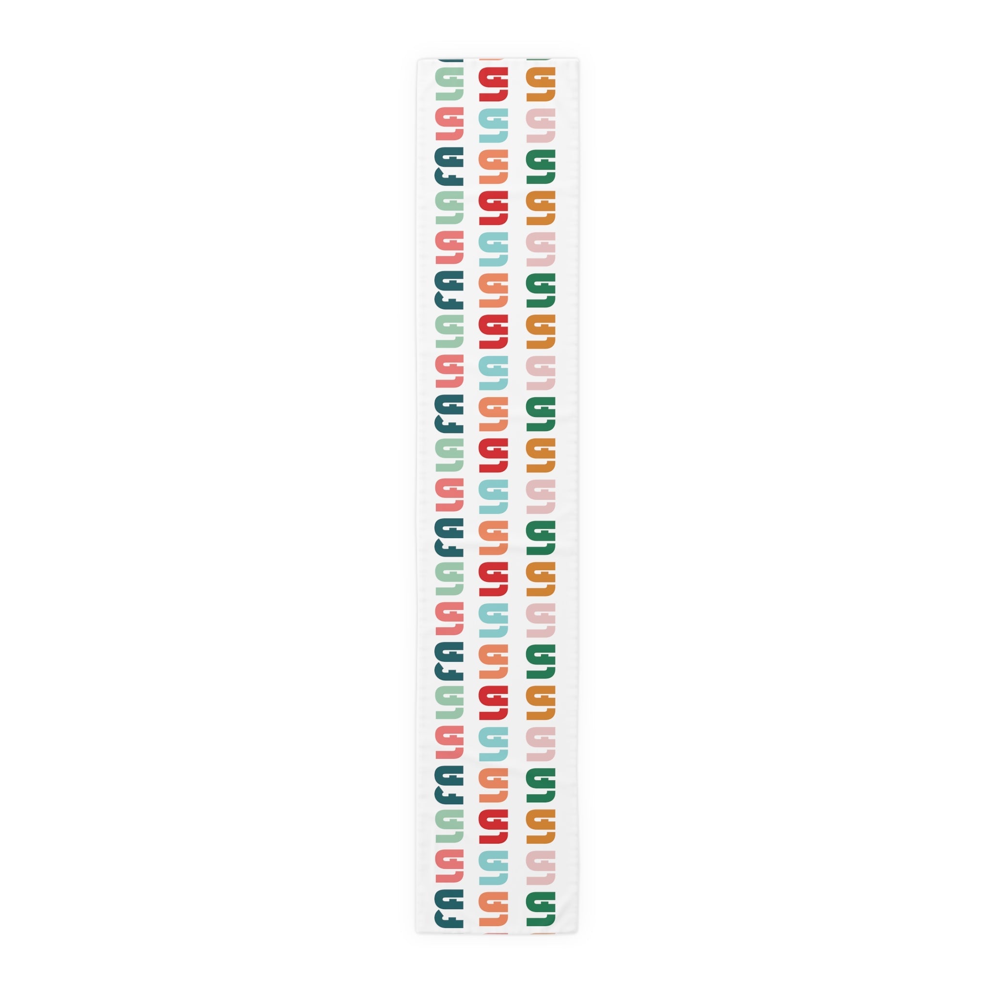 Fa La La La Christmas Retro Style Christmas Print Home Decor Cotton Poly Table Runner