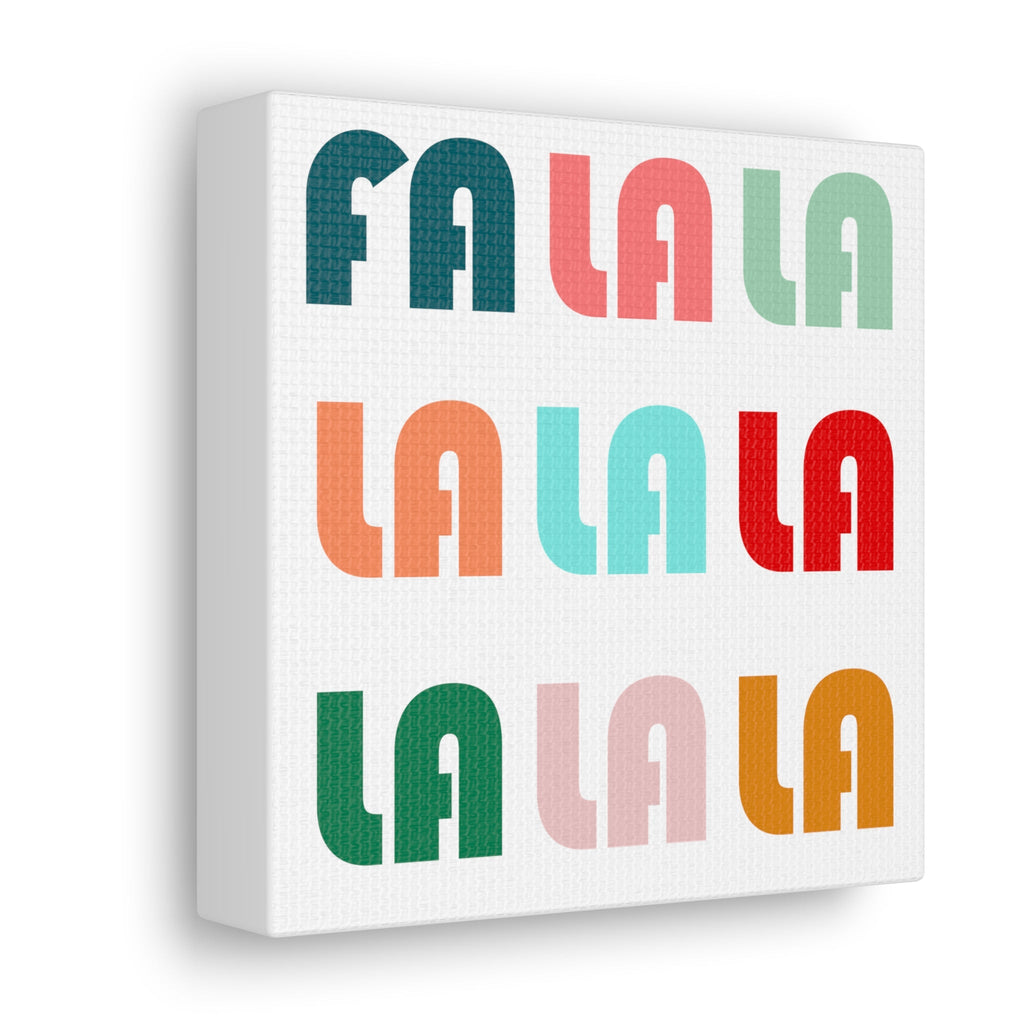 Fa La La La Christmas Retro Style Canvas Gallery Wraps