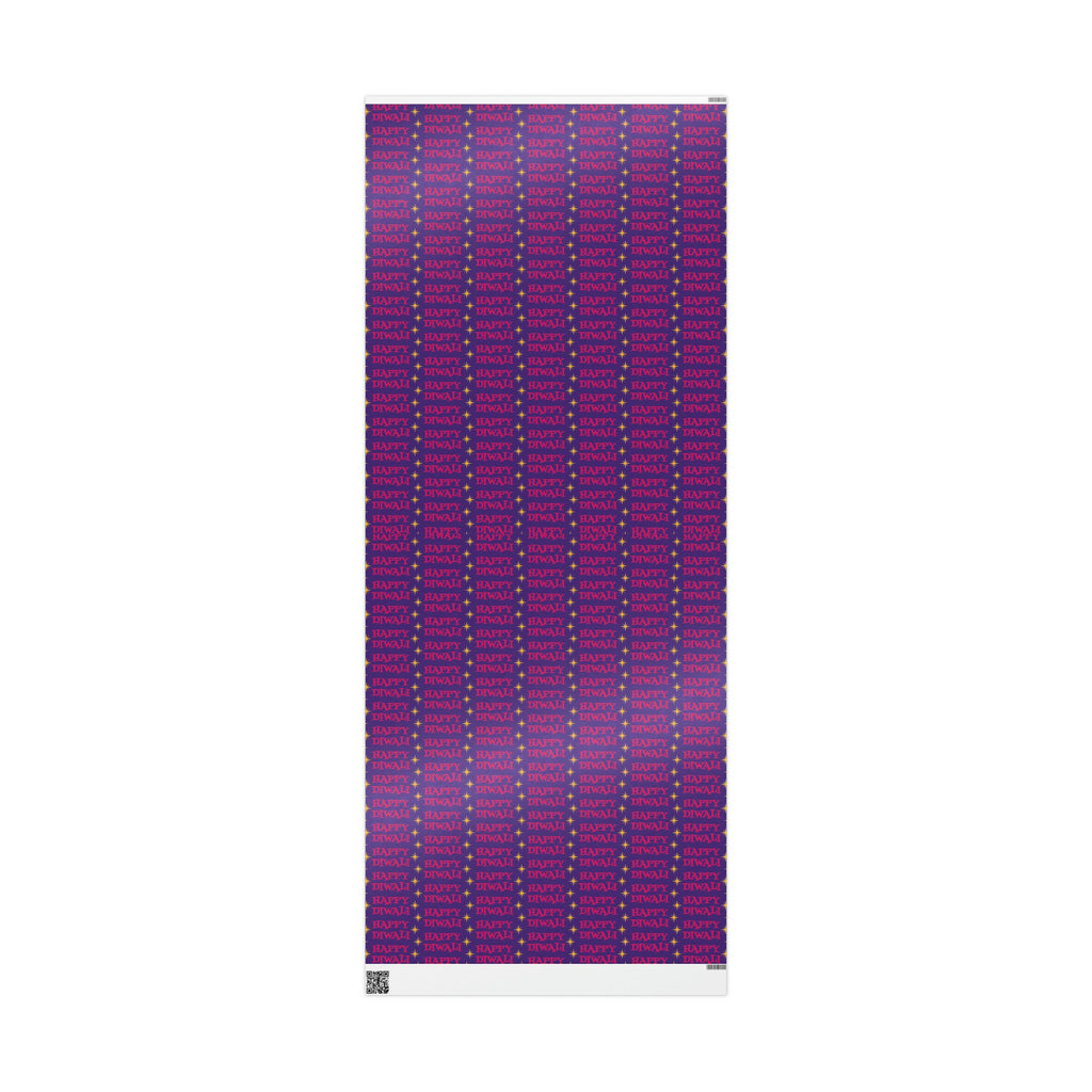 Happy Diwali Stars Atomic Mid Century Retro Style Holiday Gift Wrap Paper - Glossy Or Matte