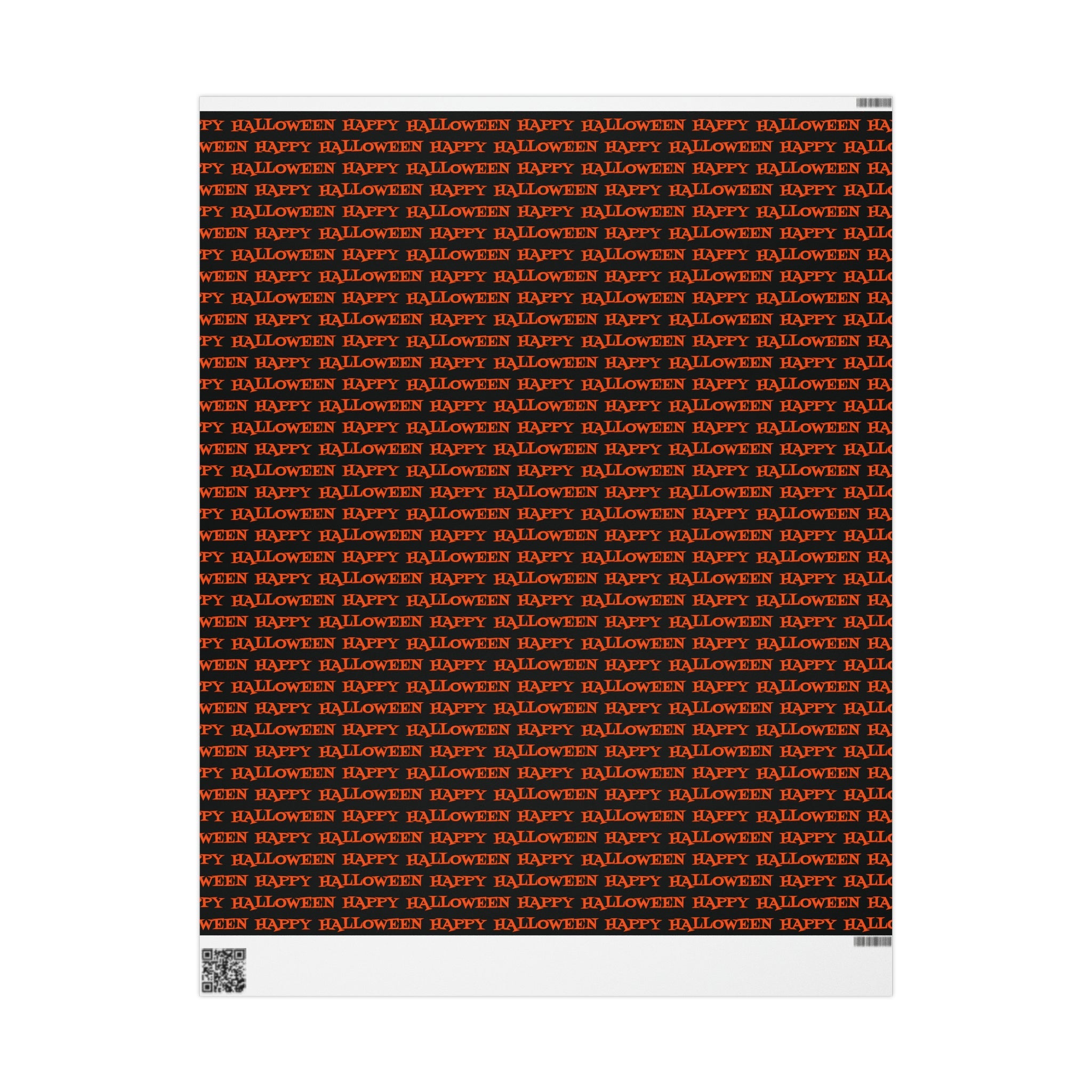 Happy Halloween Orange And Black Atomic Mid Century Retro Style Halloween Holiday Gift Wrap Paper - Glossy Or Matte