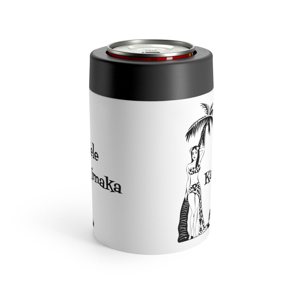 Mele Kalikimaka Hawaiian Girl Atomic Mid Century Retro Christmas Stainless Steel Can Holder