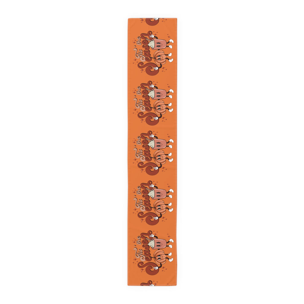 Tis The Season For Pumpkin Spice Retro Style Fall Autumn Decor Cotton PolyTable Runner