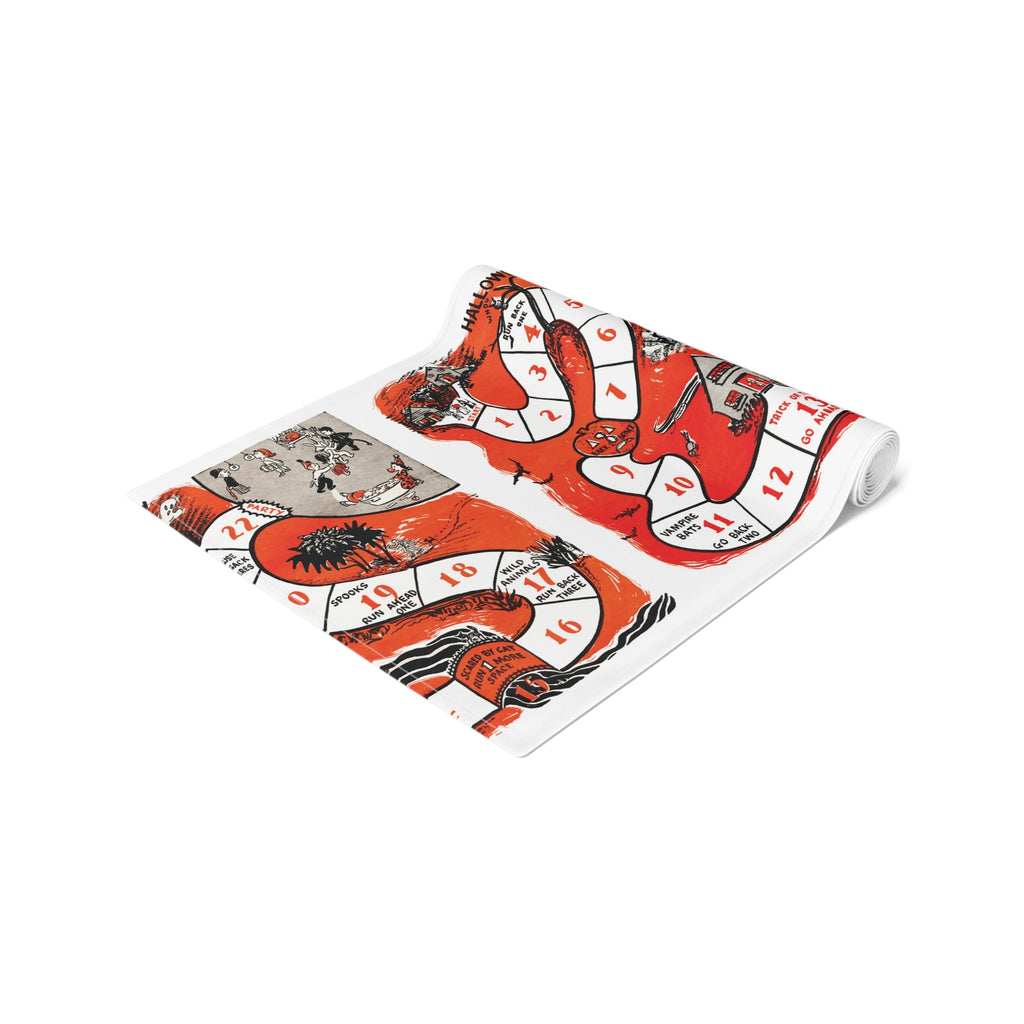 Halloween Board Game Retro Halloween Print Fall Autumn Decor Cotton Poly Table Runner