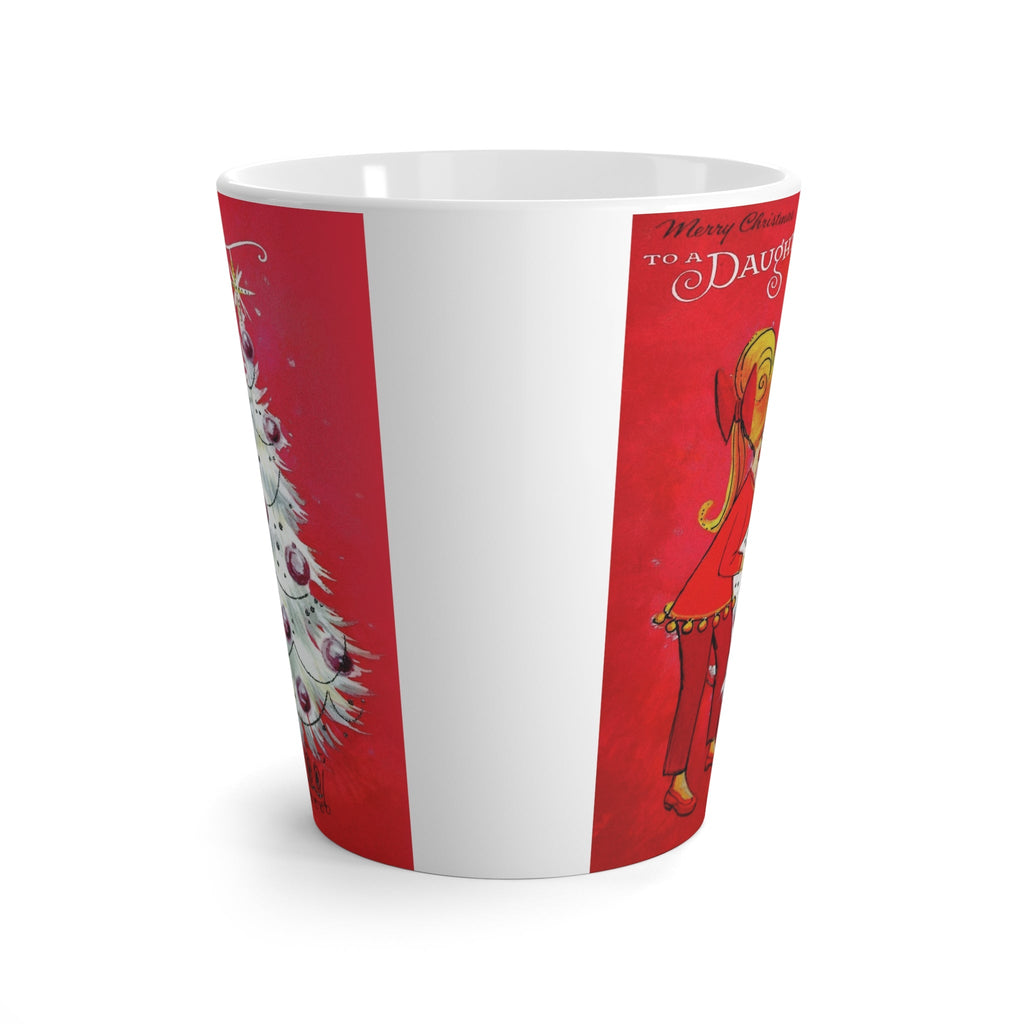Merry Christmas To A Daughter Retro Christmas Print Latte Coffee Mug