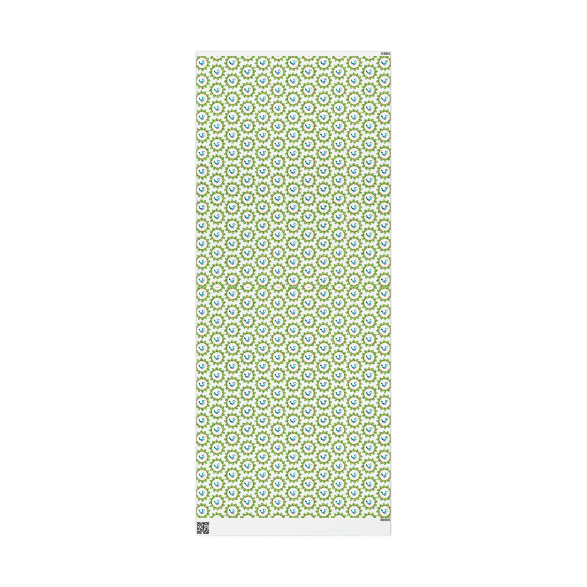 Christmas Bluebirds In Holly Wreath Mid Century Retro Christmas Print Holiday Gift Wrap Paper - Glossy Or Matte