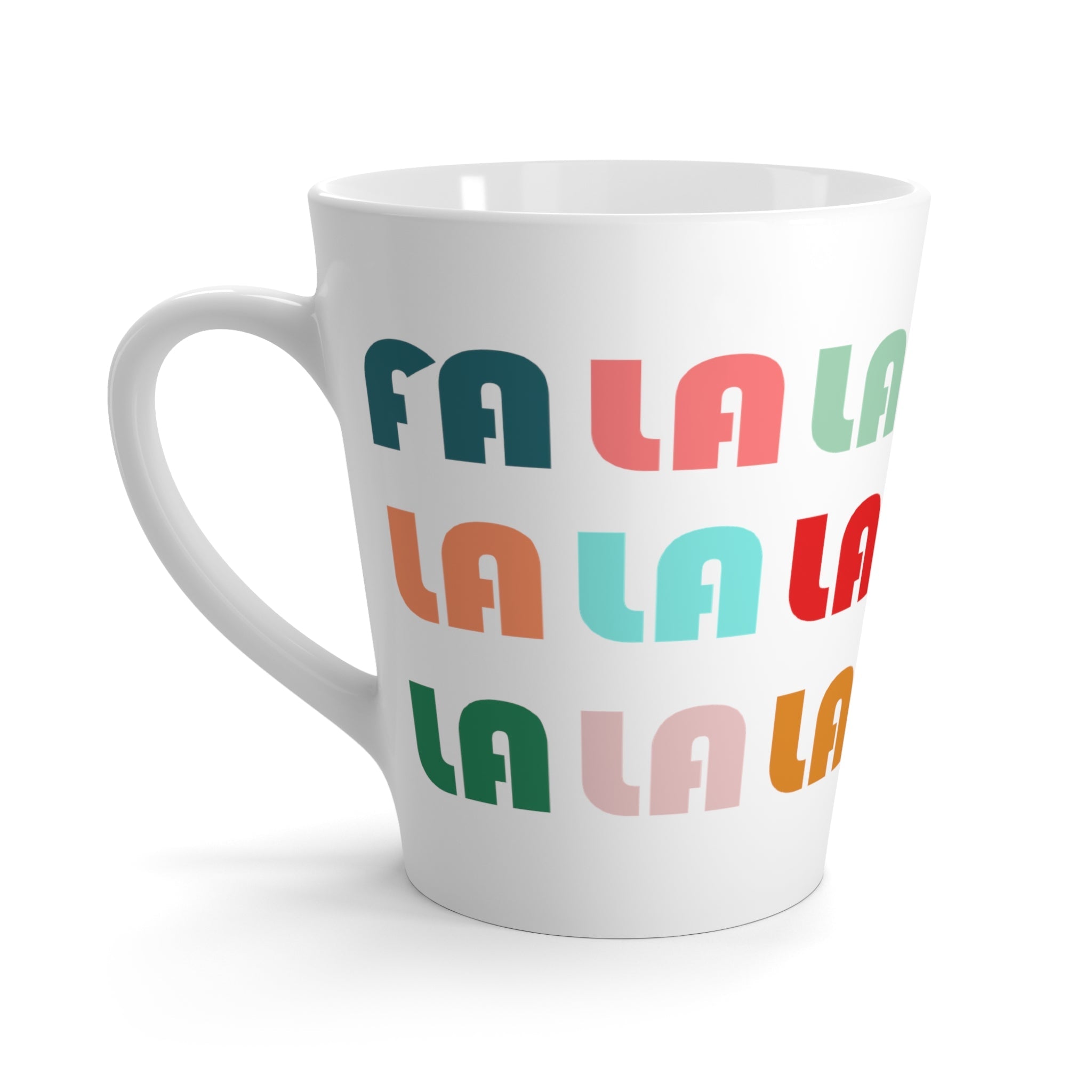 Fa La La La Retro Style Christmas Latte Mug