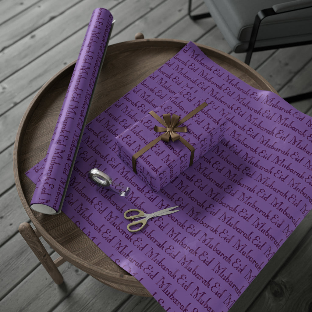 Eid Mubarak Purple Holiday Gift Wrap Paper - Glossy Or Matte