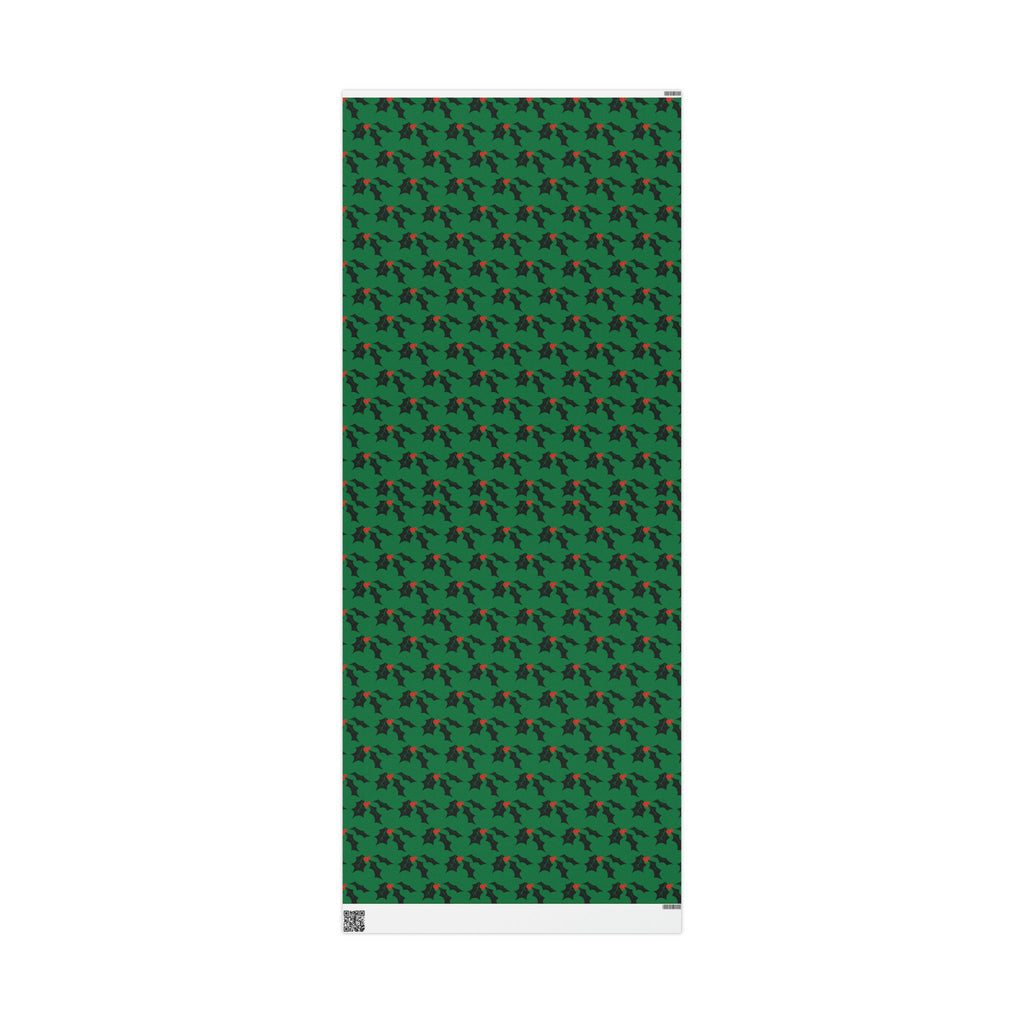 Christmas Holly Mid Century Retro Christmas Print Holiday Gift Wrap Paper - Glossy Or Matte