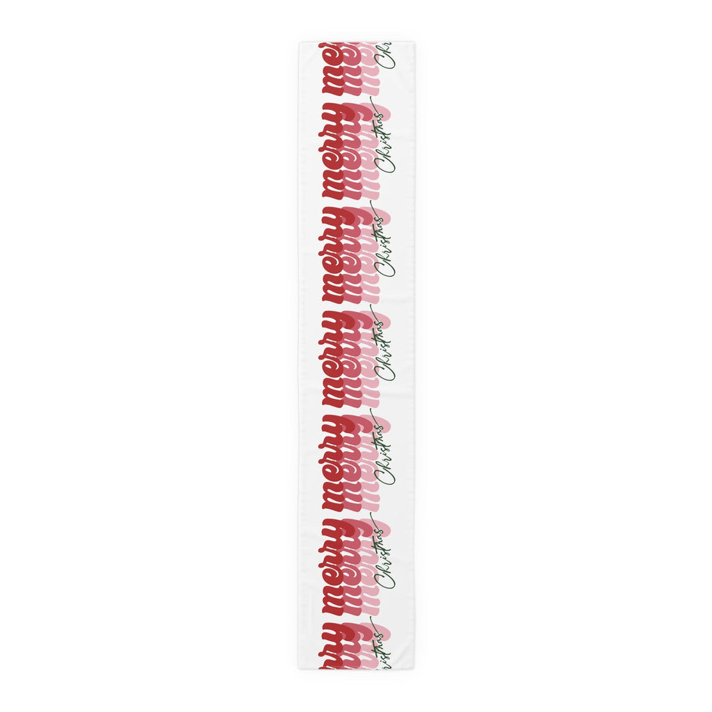 Merry Merry Merry Christmas Retro Style Christmas Print Home Decor Cotton Poly Table Runner