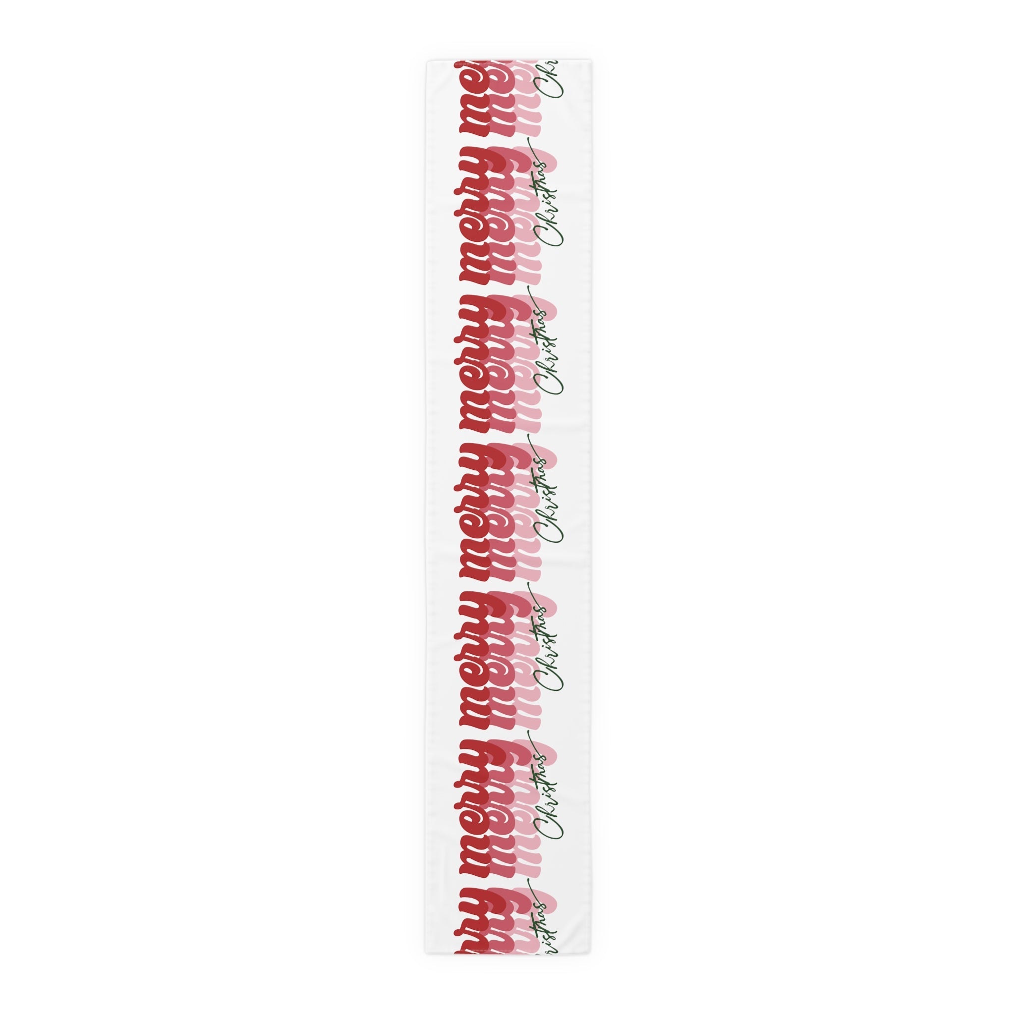Merry Merry Merry Christmas Retro Style Christmas Print Home Decor Cotton Poly Table Runner