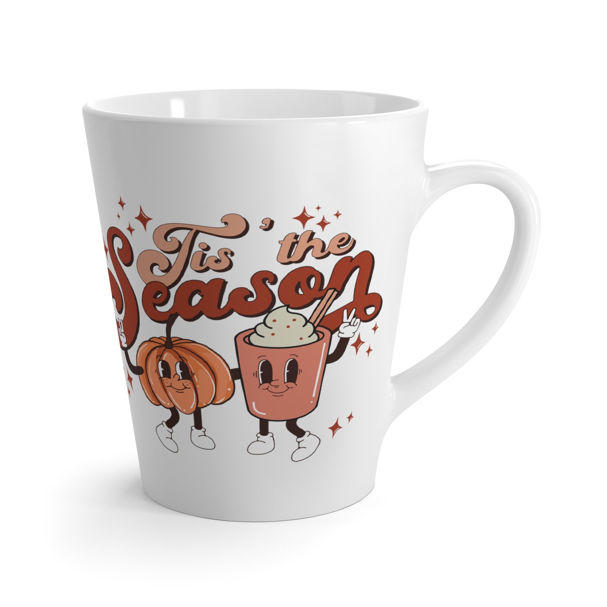 Tis The Season For Pumpkin Spice Fall Autumn Print Latte Coffee Mug