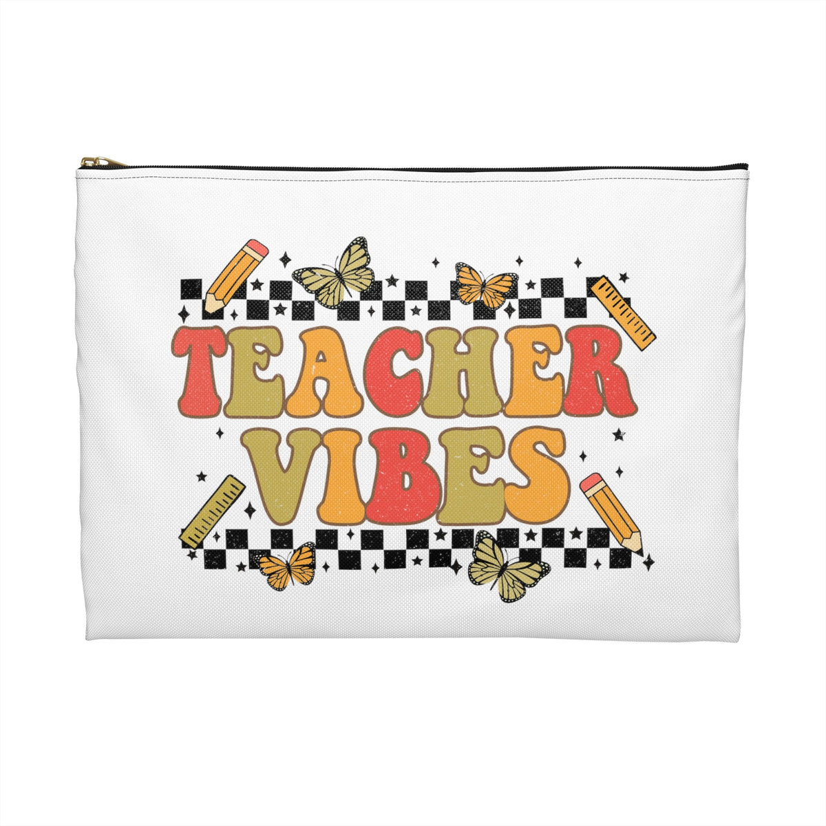 Teacher Vibes Polyester Accessory Pouch Travel Bag
