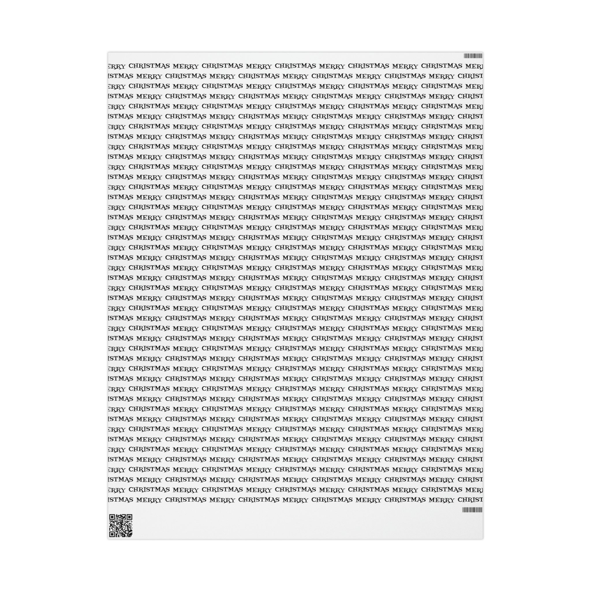 Merry Christmas Black And White Atomic Retro Style Holiday Gift Wrap Paper - Glossy Or Matte