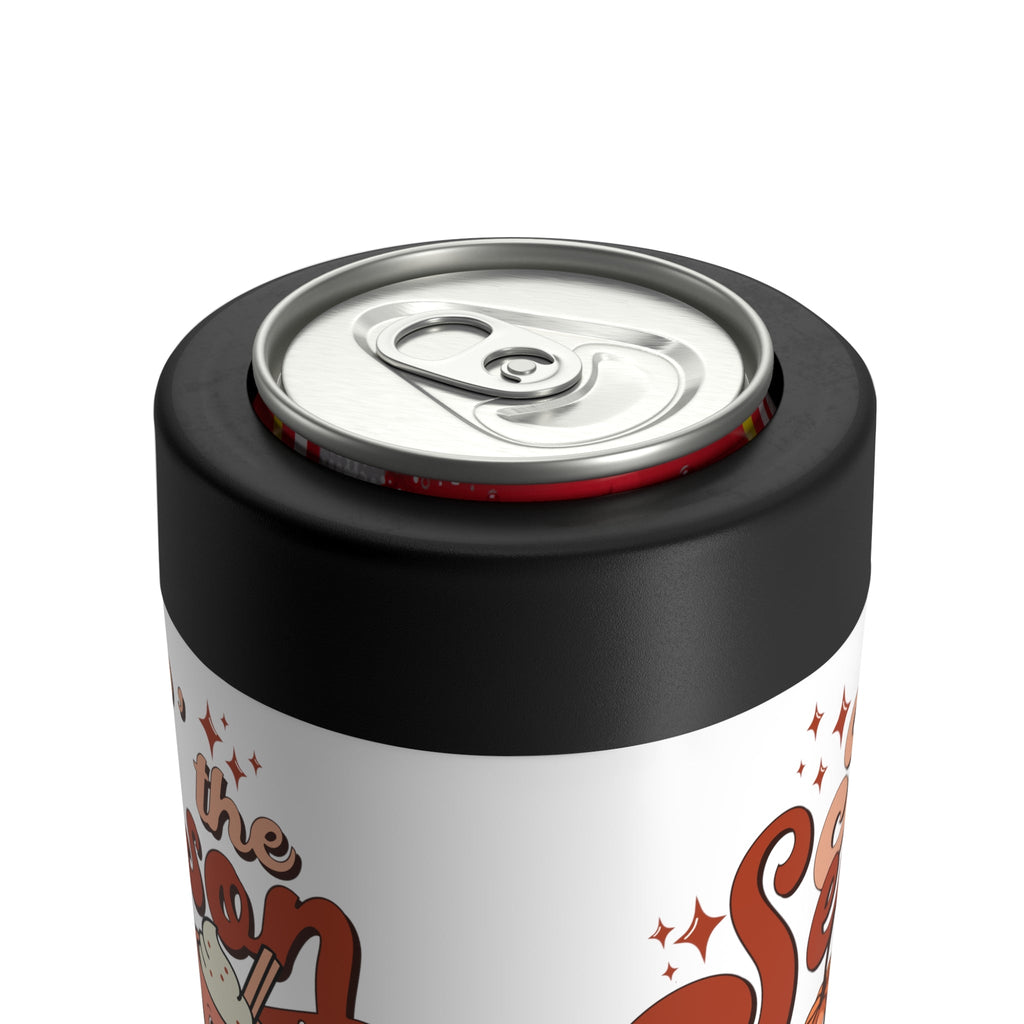 Tis The Season For Pumpkin Spice Retro Style Autumn Fall Lined Stainless Steel Can Holder