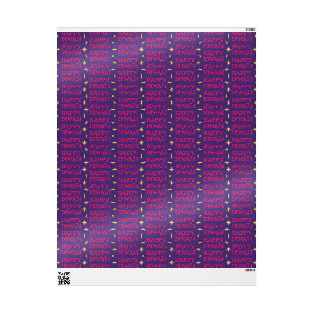 Happy Diwali Stars Atomic Mid Century Retro Style Holiday Gift Wrap Paper - Glossy Or Matte