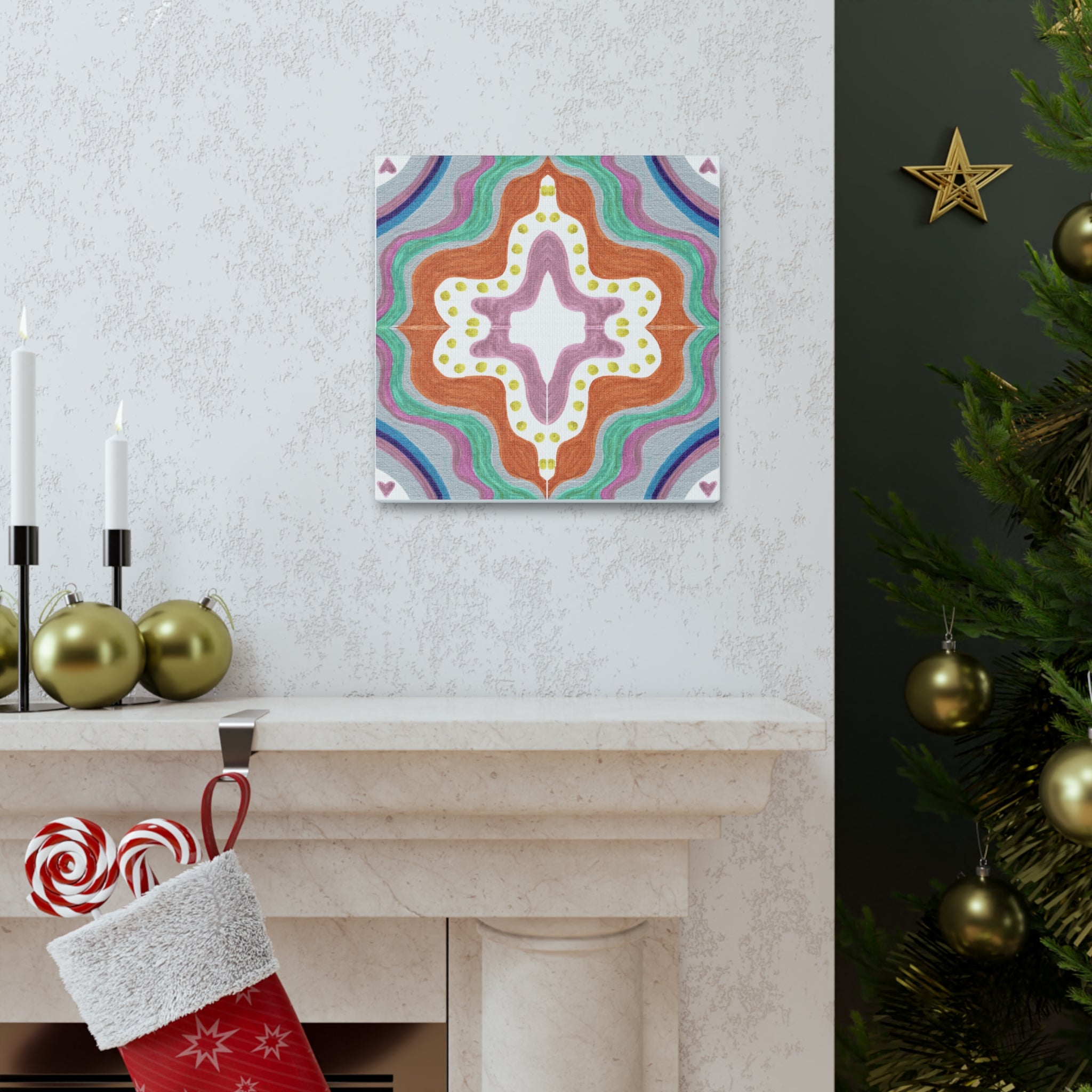 Love Frequency 2 Mosaic Caden Caraco Canvas Gallery Wrap