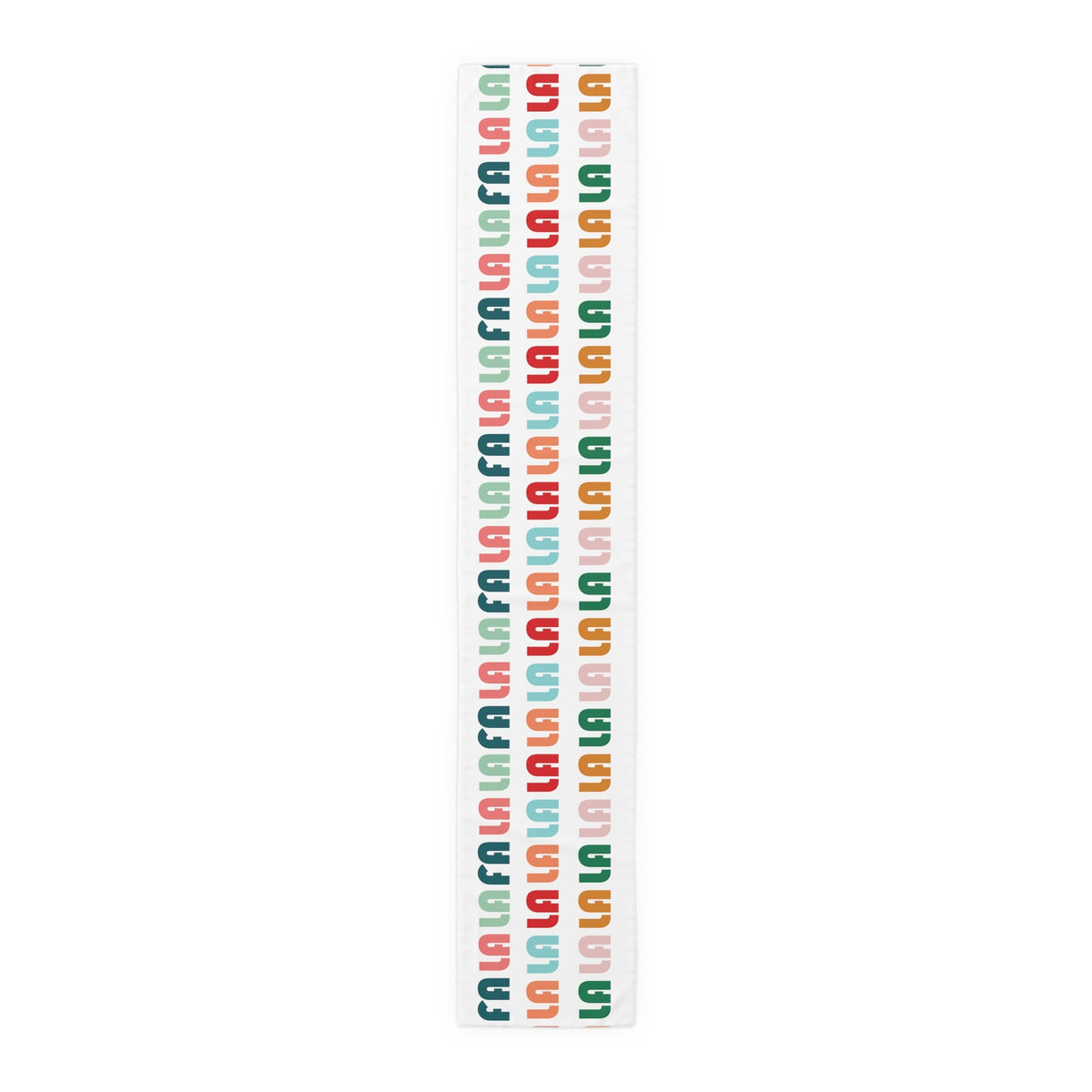Fa La La La Christmas Retro Style Christmas Print Home Decor Cotton Poly Table Runner