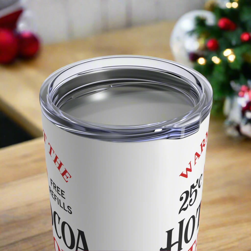 Warm Up At The Hot Cocoa Station Drink Tumbler Travel Christmas Mug