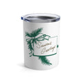 Season's Greetings Holly Mid Century Retro Christmas Print Stainless Steel Tumbler 10oz