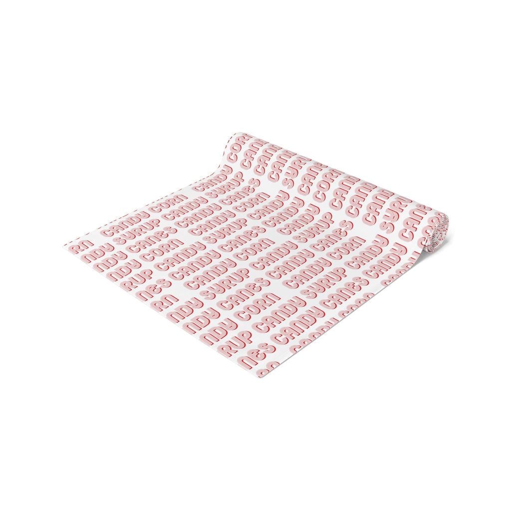 The Four Elf Food Groups Candy Candy Canes Candy Corn Syrup Christmas Holiday Party Decor Cotton Poly Table Runner - Elf Inspired