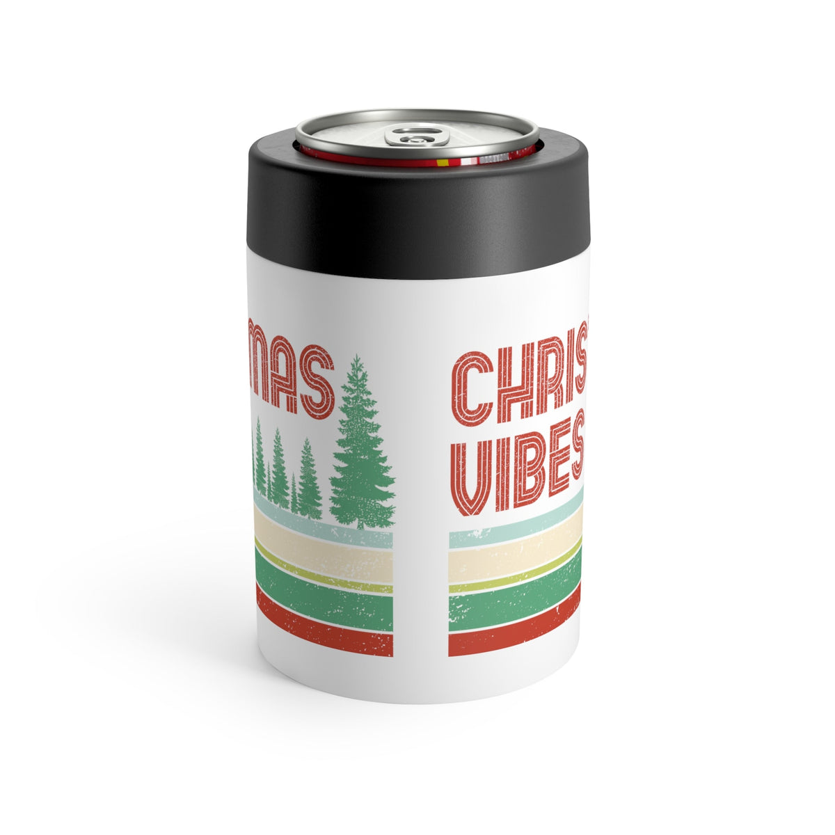 Christmas Vibes Retro Style Christmas Print Stainless Steel Can Holder