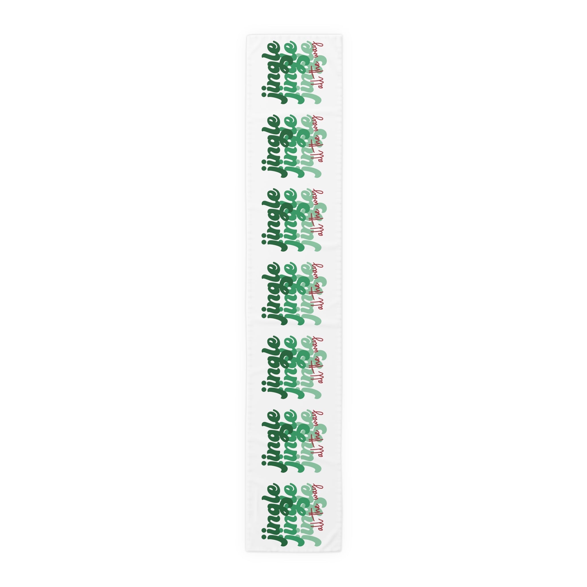 Jingle Jingle Jingle All The Way Retro Style Christmas Print Home Decor Cotton Poly Table Runner