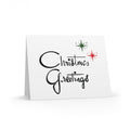 Christmas Greetings Starburst Atomic Mid Century Retro Christmas Style Matte Greeting Cards (8, 16, and 24 pcs)