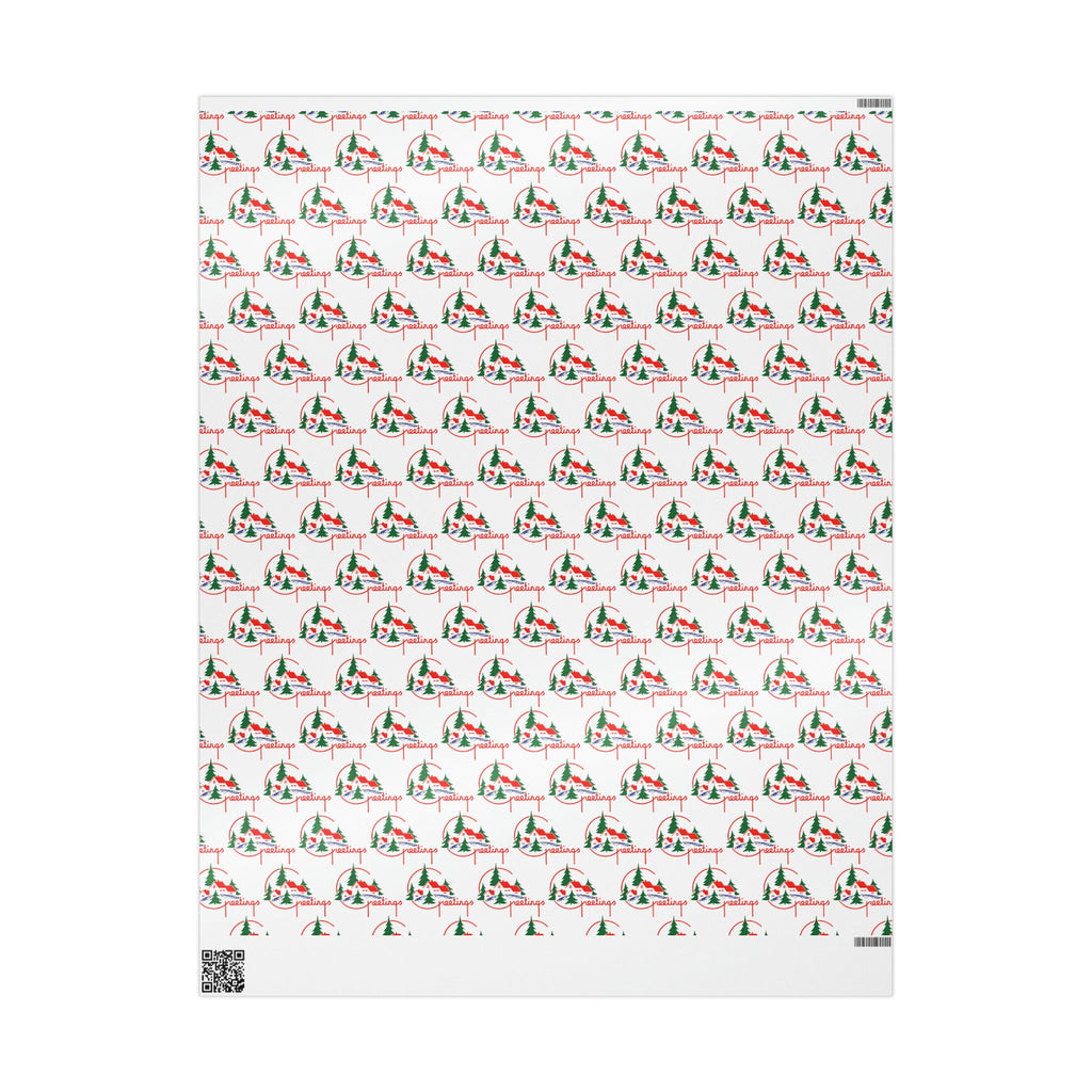 Christmas Greetings Mid Century Retro Christmas Print Holiday Gift Wrap Paper - Glossy Or Matte