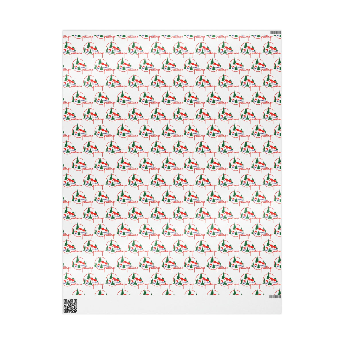 Christmas Greetings Mid Century Retro Christmas Print Holiday Gift Wrap Paper - Glossy Or Matte