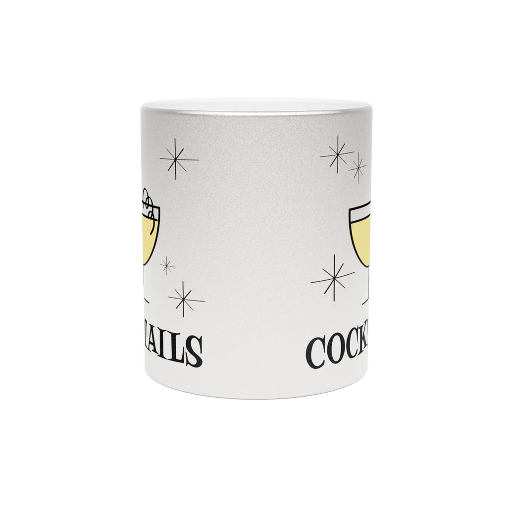 Cocktails Retro Style Silver Metallic Mug
