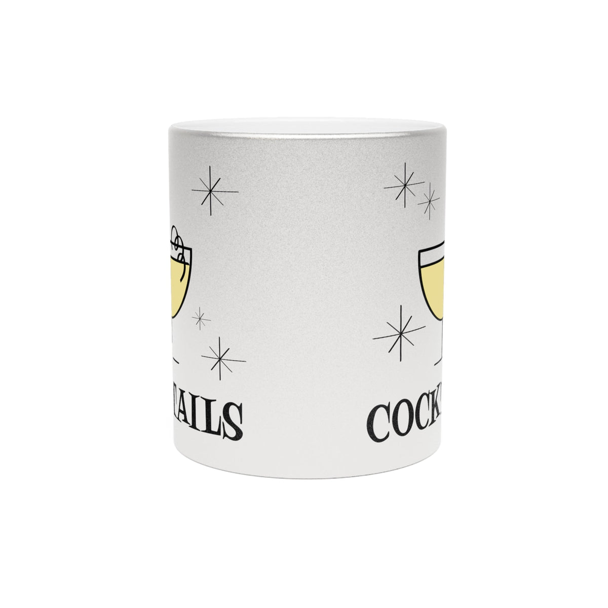 Cocktails Retro Style Silver Metallic Mug
