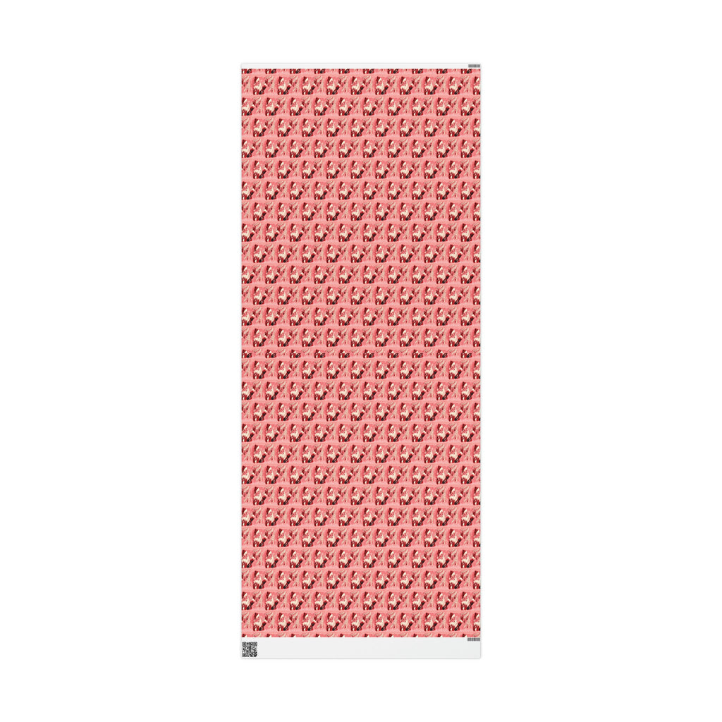 Pink Santa Mid Century Retro Christmas Print Holiday Gift Wrap Paper - Glossy Or Matte